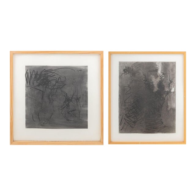 Robert O'Meara Abstract Compositions Charcoal, 2 For Sale