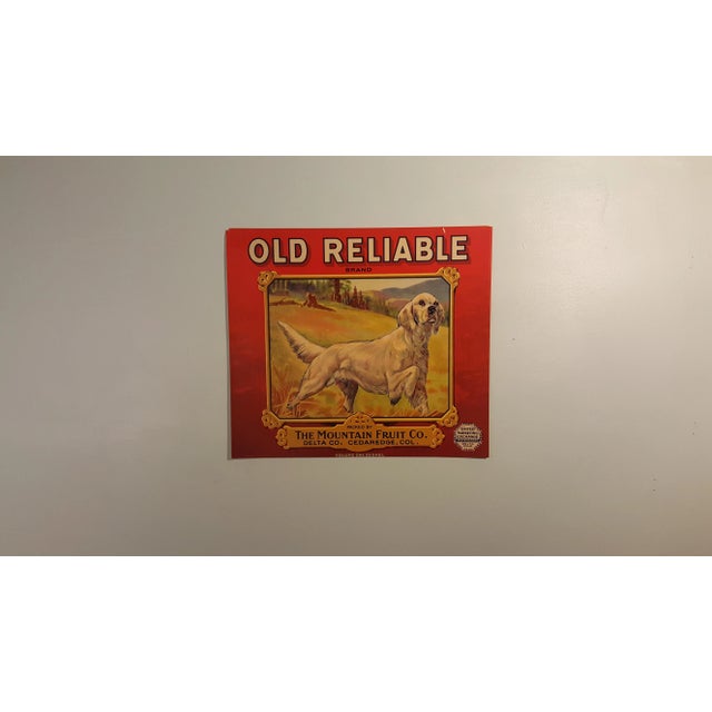 Mid 20th Century Old Reliable Brand Apple Crate Label C.1930 For Sale - Image 5 of 5