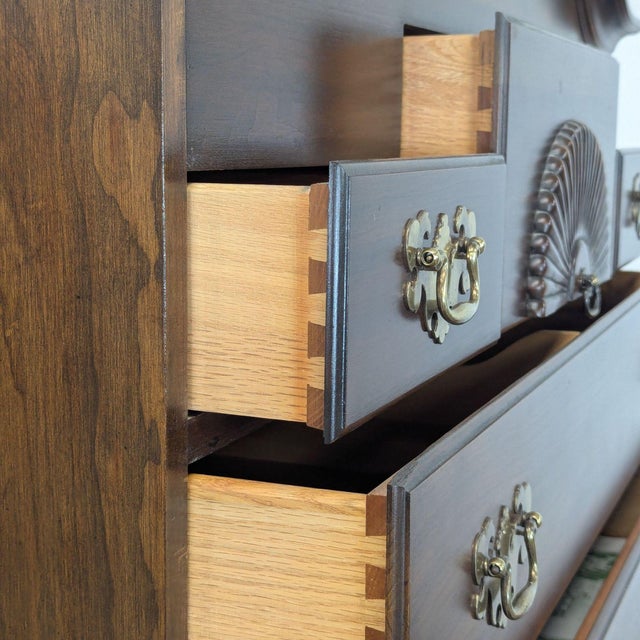Pennsylvania House Solid Wood Highboy Dresser With Brass Hardware For Sale - Image 12 of 12