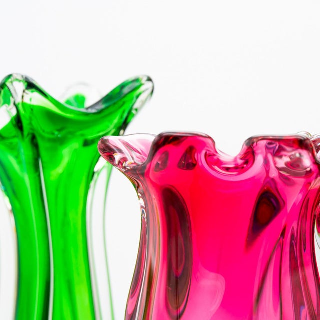 Murano Multi-Coloured Glass Vases, Italy, 1970s, Set of 5 For Sale - Image 4 of 18