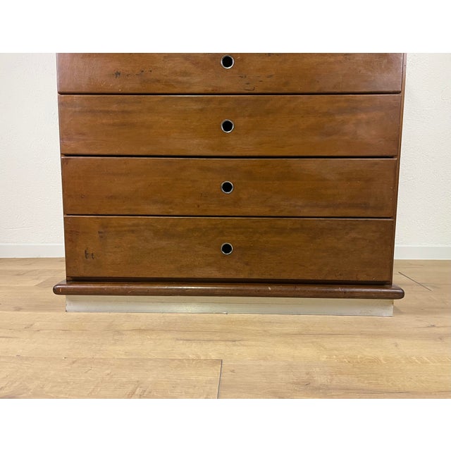 Bauhaus Vintage Bauhaus-Style Wooden and Steel Chest of Drawers, 1960s For Sale - Image 3 of 9