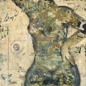 "Where You Came From" Contemporary Abstract Figurative Painting by Karen Zazon
