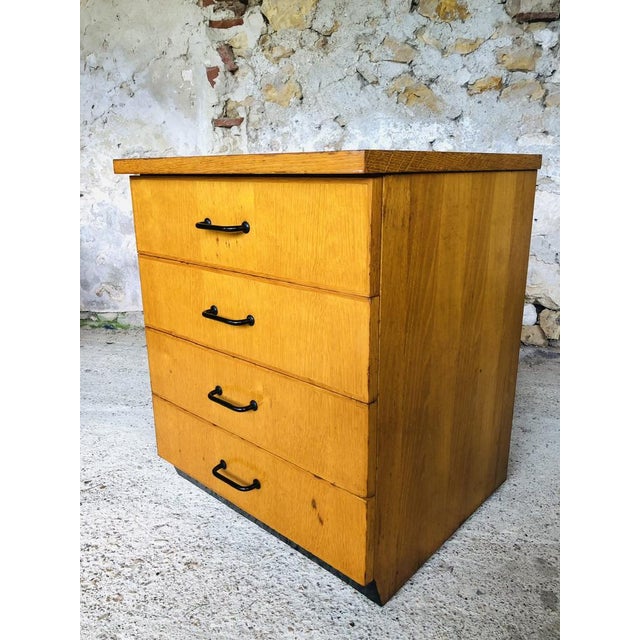 Mid-Century Oak Storage Cabinet on Wheels, 1960s For Sale - Image 16 of 18