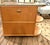 Wood Mid Century Art Deco Rolling Bar Cart With Drop Front and Glass Bar Storage on the Reverse. For Sale - Image 7 of 10