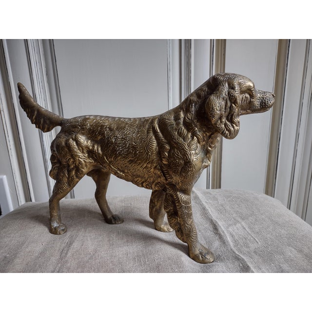 Vintage Large Bronze Dog Statue For Sale - Image 13 of 13