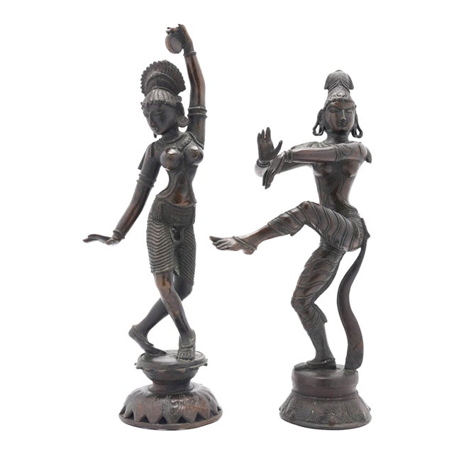 Pair of Cast Bronze Tamil Nadu Panchaloha Figures of Shiva and Parvati, 1800's For Sale
