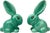 No. 1028 Green Glazed Rabbit from Sylvac, 1950s, Set of 2 For Sale