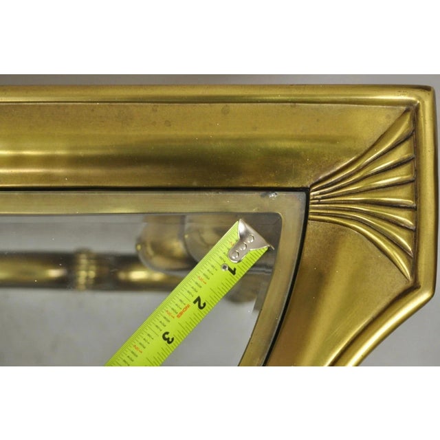 Vintage Italian Hollywood Regency Brass Base Glass Top Console Sofa Hall Table For Sale In Philadelphia - Image 6 of 12