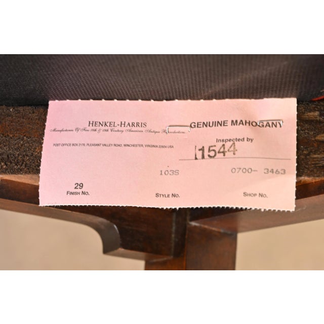 Henkel Harris Queen Anne Solid Mahogany Dining Chairs, Set of Four For Sale - Image 11 of 12