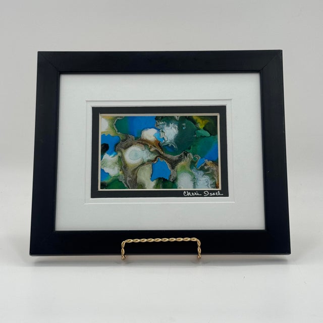 Green Cheri Issel Original Signed Contemporary Abstract Painting For Sale - Image 8 of 12