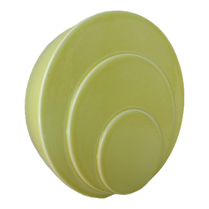 1930s Trenton Art China Tac Streamline Moderne Ceramic Circlet Disc Vessel by G. McStay Jackson Art Deco