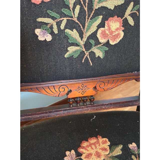 Antique Eastlake Style Victorian Needlepoint Armchair For Sale In New York - Image 6 of 8