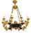 Antique French Empire Style Gilt and Patina Bronze Chandelier, 1960s For Sale