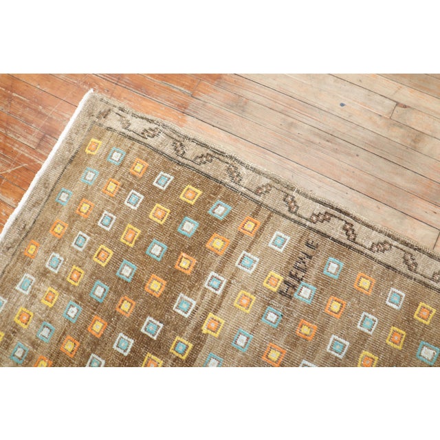 Textile Vintage Zabihi Collection Geometric Funky Turkish Rug - 5'2" x 6'7" For Sale - Image 7 of 9