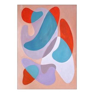 2024, Abstract Mid-Century Modern Shapes and Layers in Orange and Turquoise of "Modernist Palettes", by Ryan Rivadeneyra For Sale