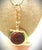 Metal Antique Carved Carnelian Gold Round Pendant Necklace, Initial "F", Snake Chain, Toggle For Sale - Image 7 of 12