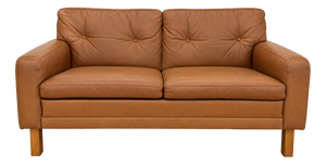 Mid-Century Modern Scandinavian Two-Seater Cognac Leather Sofa, 1960s
