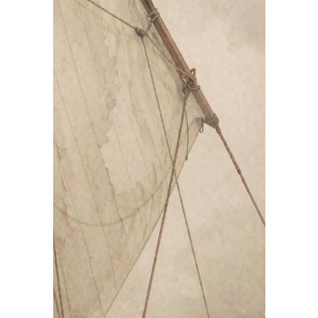 Beige Minimal Coastal Architecture Study, Nautical Rigging Art Print, 24" × 36" For Sale - Image 8 of 9