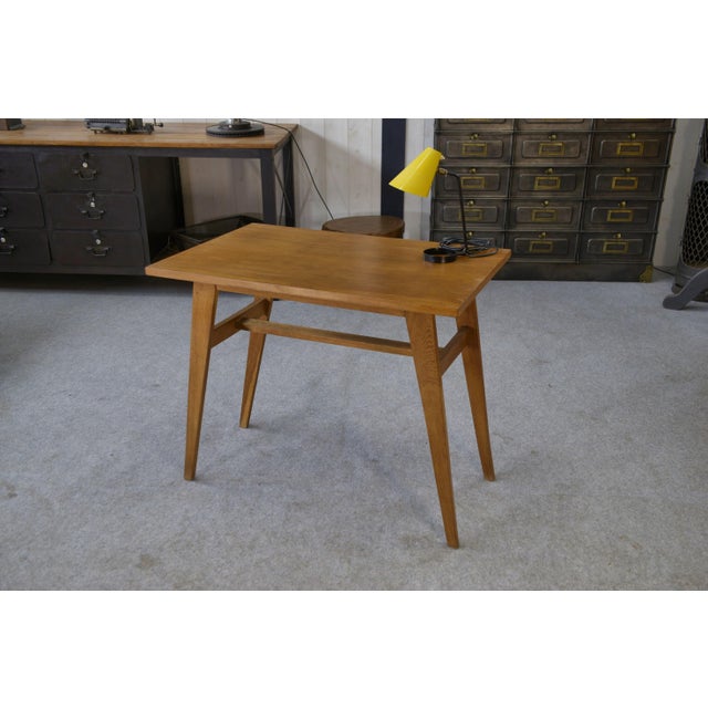 Oak Side Table with Compass Legs, 1960s For Sale - Image 4 of 11