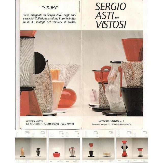 Mid-Century Modern Sergio Asti Per Vistosi (Ltd. Ed. 33) "Sixties" Collection Glass Vessel Sottsass For Sale - Image 3 of 6