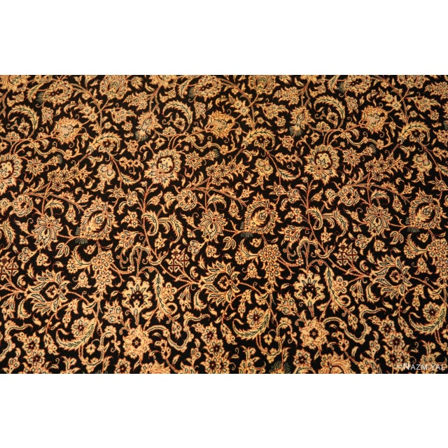 1950s Nazmiyal Collection Floral Design Vintage Persian Silk Qum Rug For Sale - Image 5 of 7