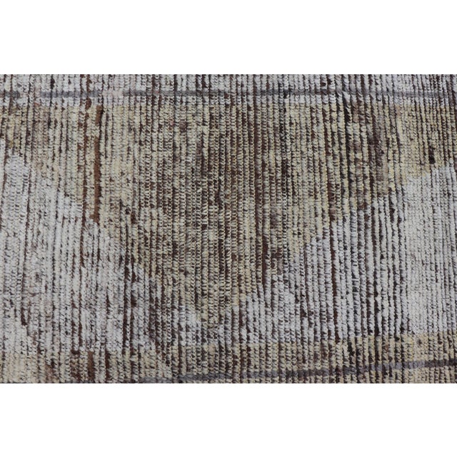 Tribal Hand Knotted Moroccan With Modern Design in Cream and Earth Tones** For Sale - Image 4 of 16