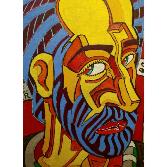 Surrealism William Robert Brun -Surreal Self Portrait - Oil Painting For Sale - Image 3 of 10