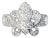 Late 20th Century Size 7 14K White Gold Diamond Fleur de lis Ring For Sale