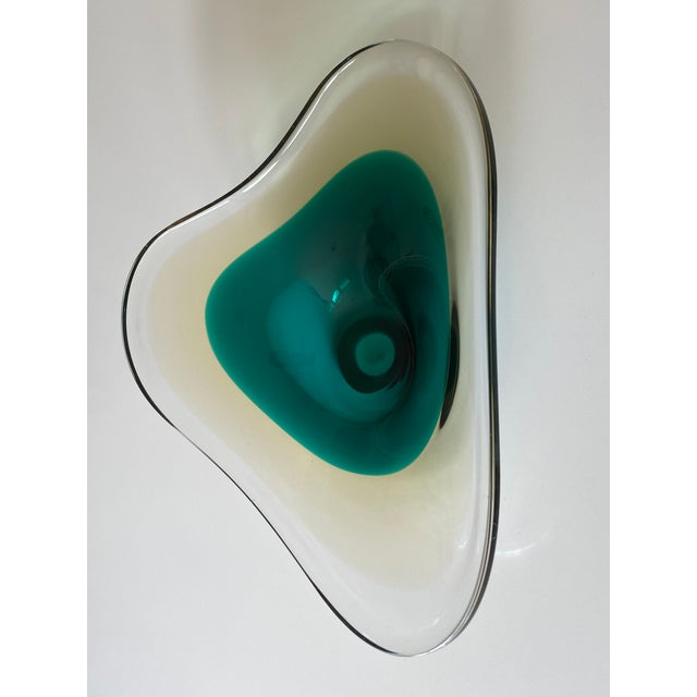 Erickson Glass Co. Mid-Century Biomorphic Abstract Modern Erickson Glass Bowl Sommerso For Sale - Image 4 of 11