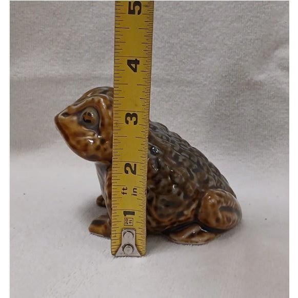 1970's Ceramic Decor 4" Realistic Horned Lizard Toad Frog Garden Pond Pot Japan Vintage For Sale - Image 15 of 15