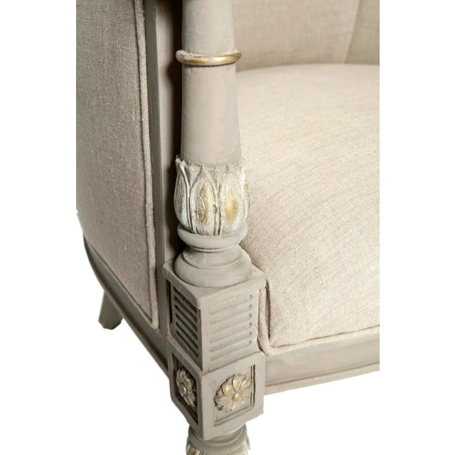 Beige 1960s Hand Carved French Bergère Chair For Sale - Image 8 of 10