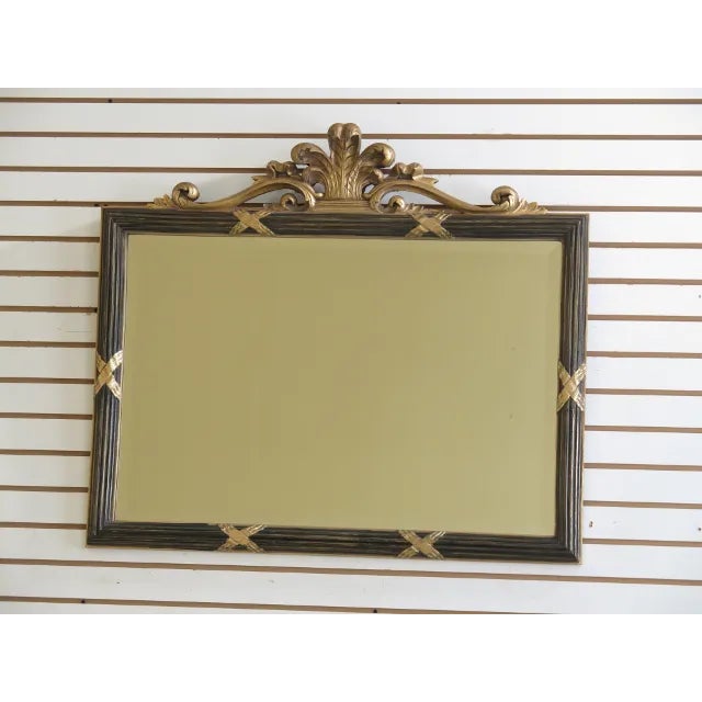 Regency Style Black & Gold Beveled Glass Mirror For Sale In Philadelphia - Image 6 of 6