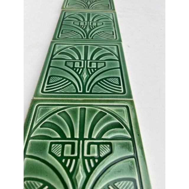 Art Deco Green Glazed Relief Tile attributed to Nord Deutsche Steingutfabrik, 1920s For Sale - Image 11 of 16
