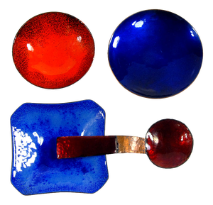 Italian Enameled Copper Bowls, 1960s, Set of 4