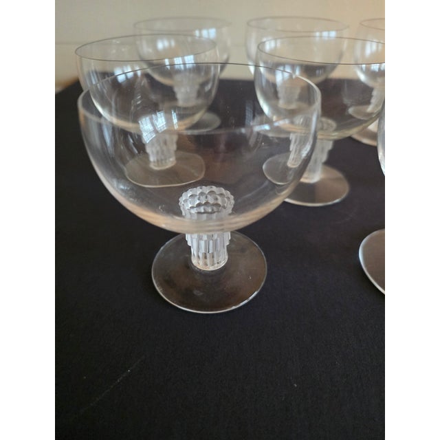 1930s Lalique Art Deco "Bamboo" Pattern Cordials Set of Eight For Sale - Image 11 of 13