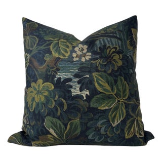 Night Garden Floral Pillow Cover in Midnight For Sale