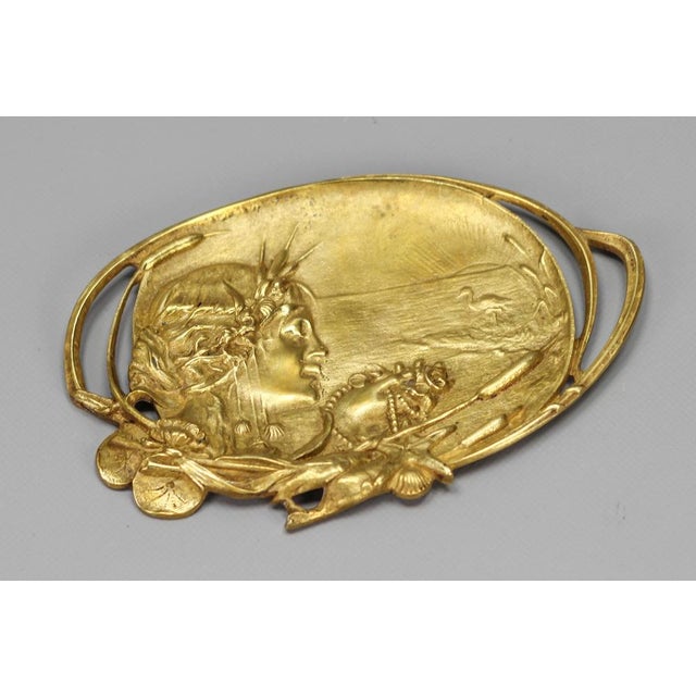 Metal Art Nouveau French Bronze Card Tray, 1920s For Sale - Image 7 of 18