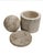 For your consideration. . . A fabulous set of natural stone decorative objects. The travertine stone has gorgeous earth...