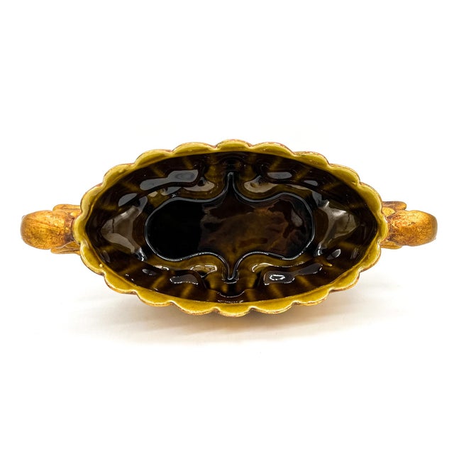 Mid Century Russel Wright for Freeman McFarlin Gilt Centerpiece Bowl / Jardiniere / Planter — Hollywood Regency / Mid-Century For Sale - Image 9 of 12