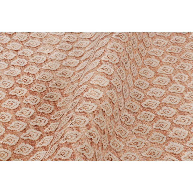 Contemporary Rug & Kilim’s Modern Block Print Rug in Red and Pink with White Floral Pattern - 5x8 For Sale - Image 3 of 7