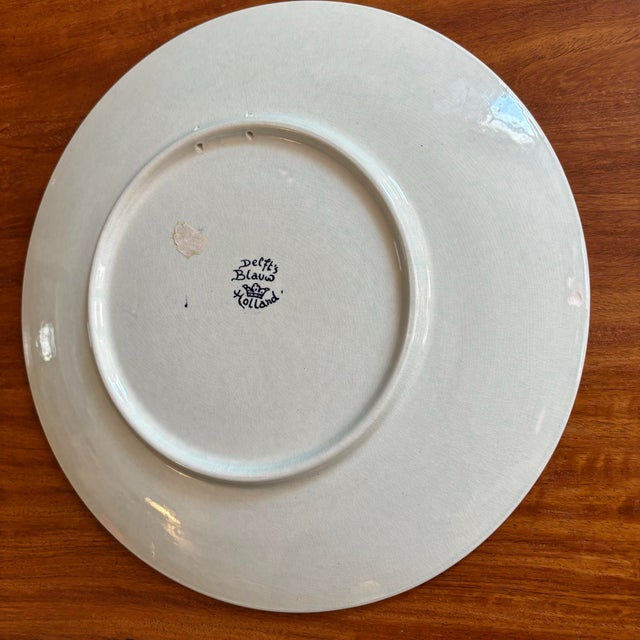 Mid 20th Century Dutch Delft Deer Coat of Arms Plate For Sale - Image 6 of 6