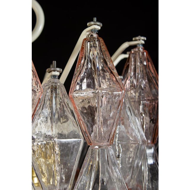 Venini Pink and Ice Poliedri Chandelier by Carlo Scarpa, 1955 For Sale - Image 12 of 15