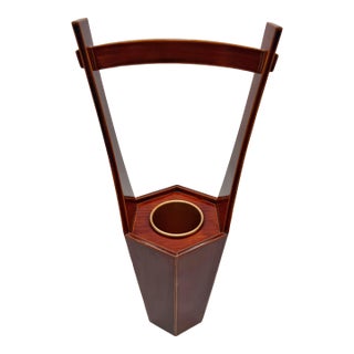 Japanese Hida Shunkei Lacquered Ikebana Vase Stand With Insert For Sale