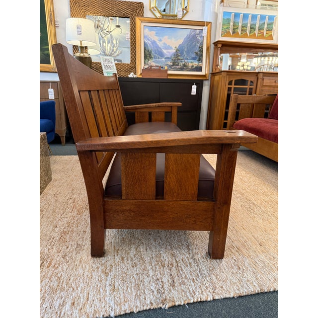Early 20th Century Stickley Drop Arm Settee For Sale - Image 5 of 12