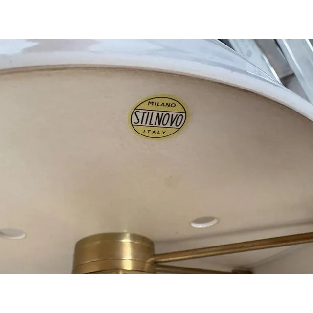 1950s Mid-Century Table Lamp in Brass, Aluminium and Acrylic Glass attributed to Stilnovo, Italy, 1950 For Sale - Image 5 of 7