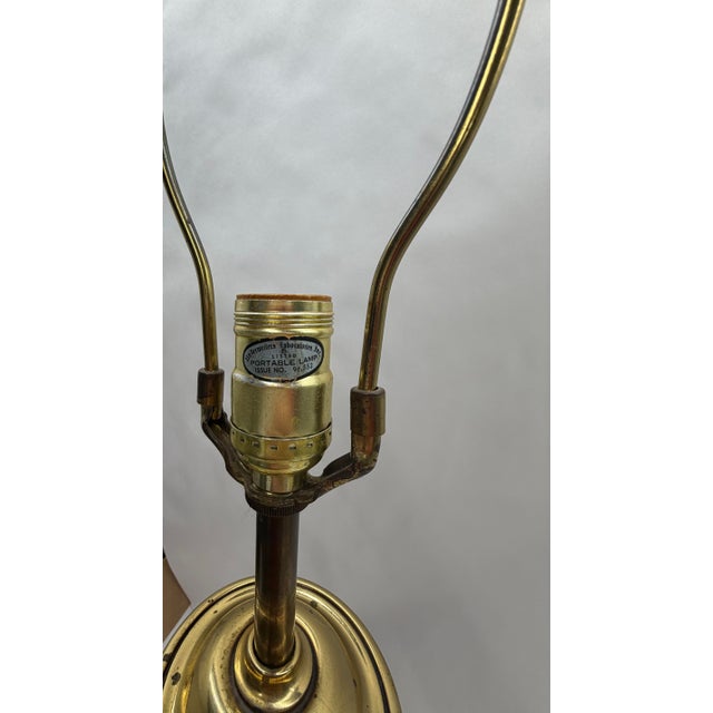 Mid-Century Stiffel Brass & Ivory Ceramic Acanthus Leaf Table Lamp For Sale - Image 9 of 9