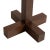 Linen Swiss Cross Table Lamp - Dark Walnut Wood Finish, Weathered Brass, White Linen Shade For Sale - Image 8 of 12