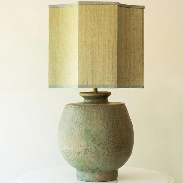 Large and clean heavy quality ceramic table or floor lamp, 1970s. This lamp base brings refined elegance and rich visual...