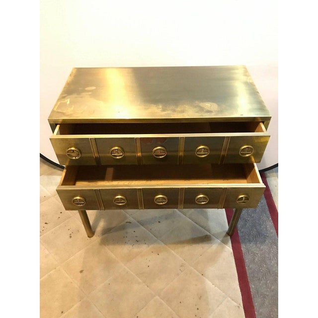 Mastercraft Brass Two-Drawer Small Chest of Drawers ...