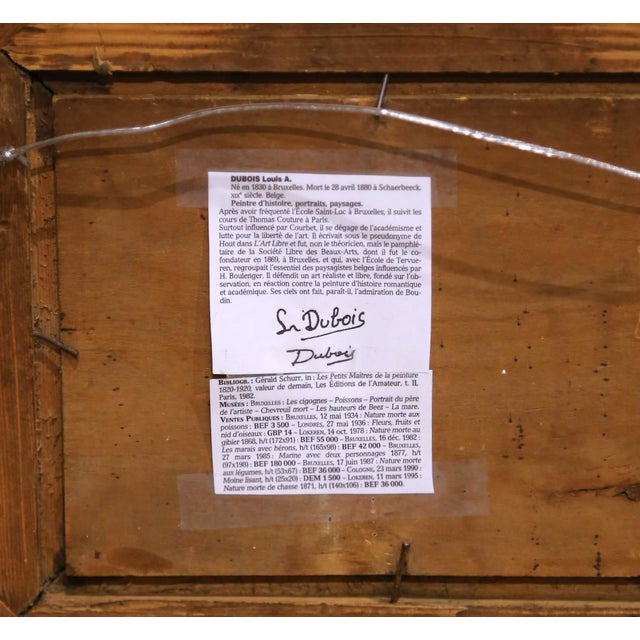 Pair of 19th Century Belgium Pendant Chicken Paintings Signed Dubois For Sale - Image 15 of 15